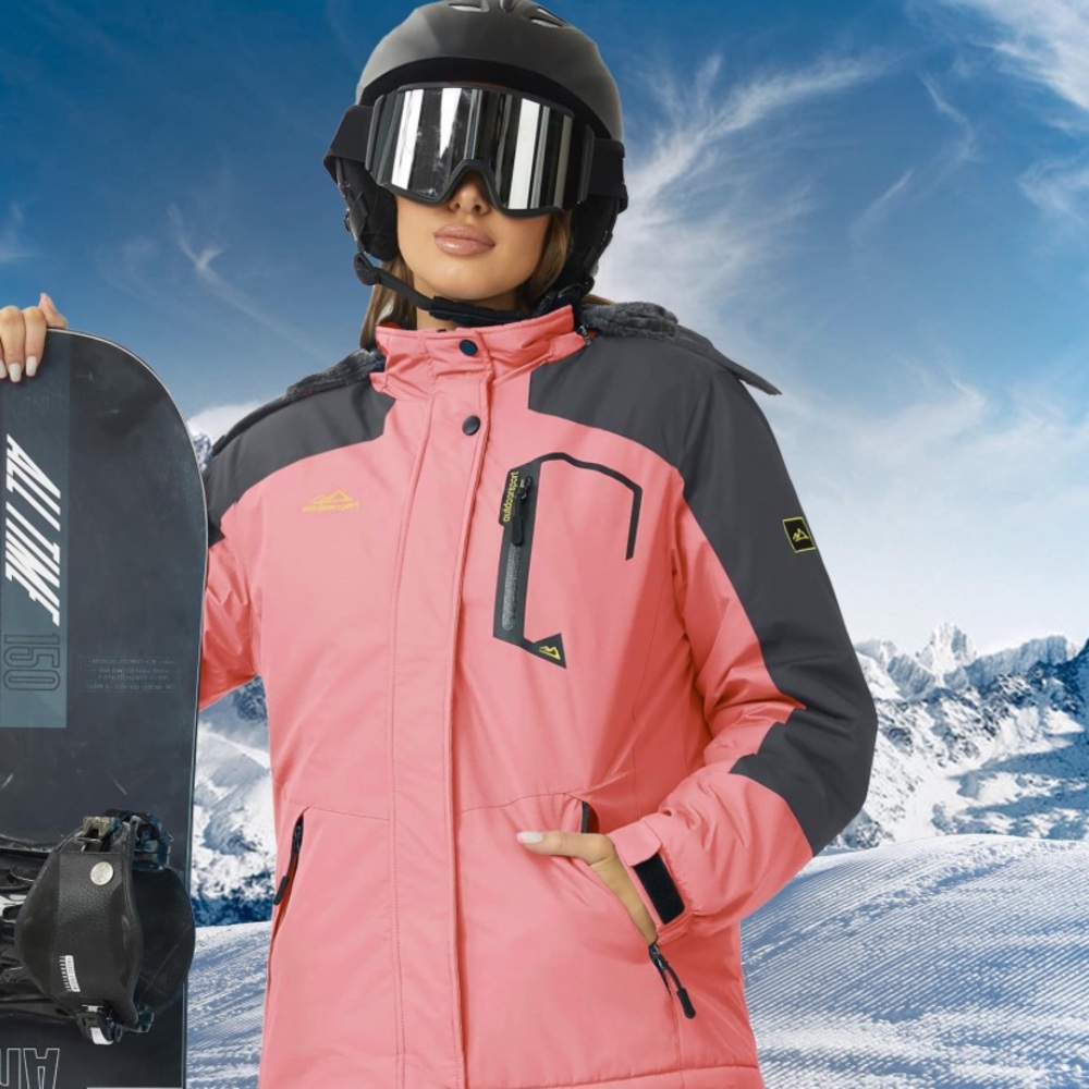 Women’s Pink and Black Ski Jacket